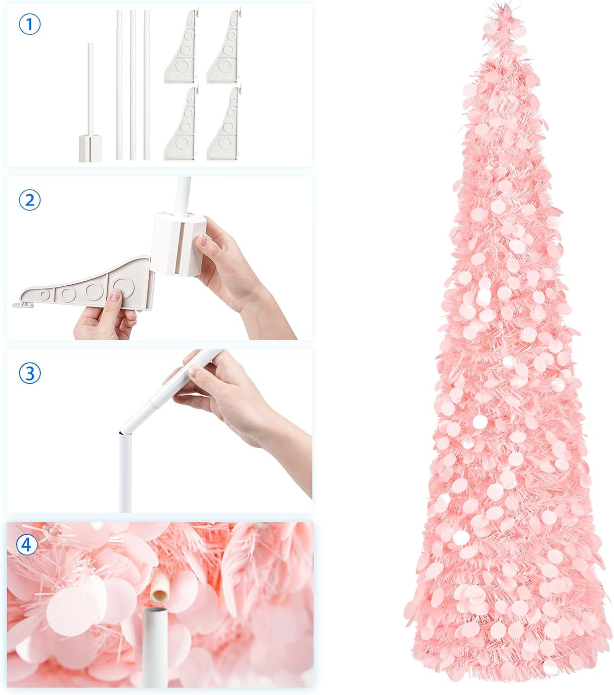 Árbol de Navidad MACTING 5ft con luces y fácil ensamblaje