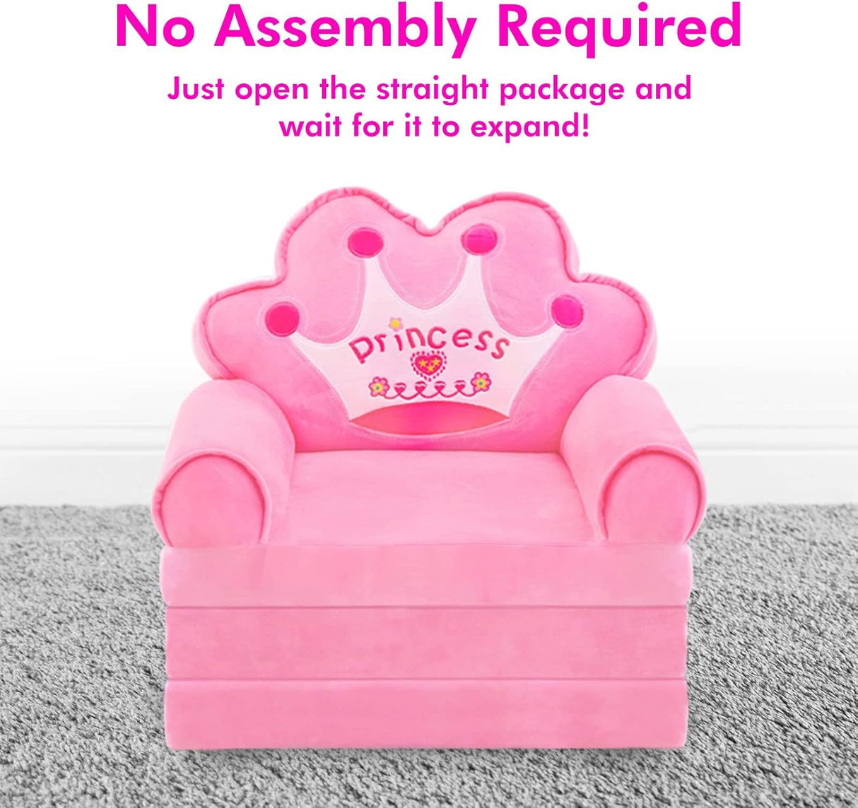 Silla plegable de princesa y convertible en cama para niñas