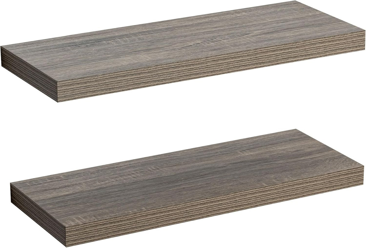 Estantes Flotantes de Madera - 24 Pulgadas, 2 Pack, Rústico