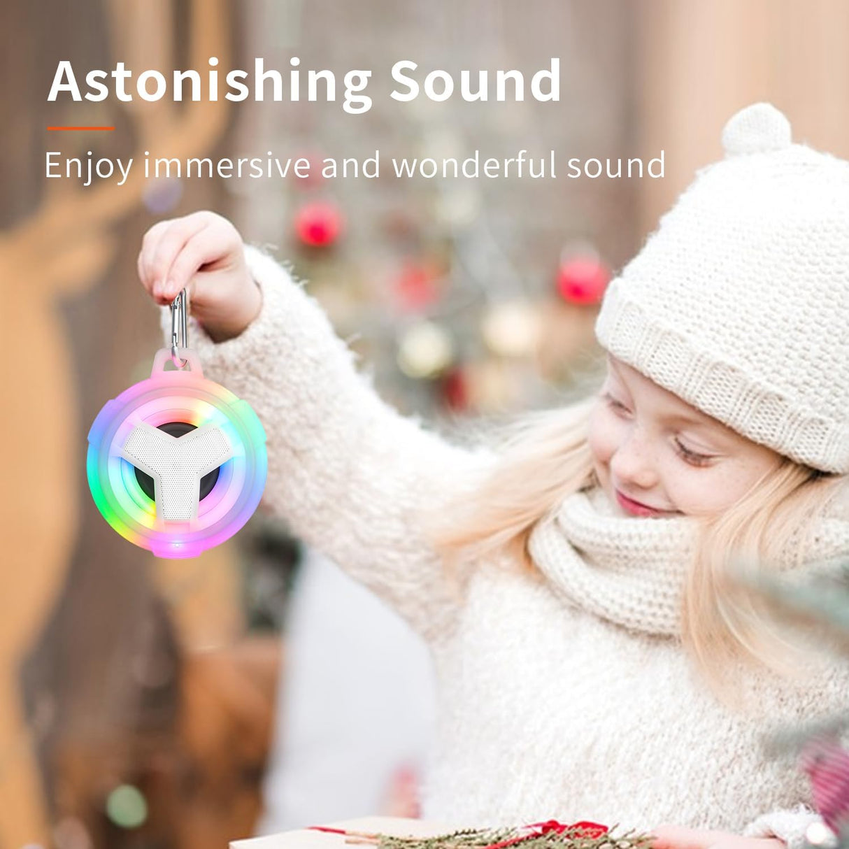 Altavoz Bluetooth de ducha impermeable IP67 con luz LED