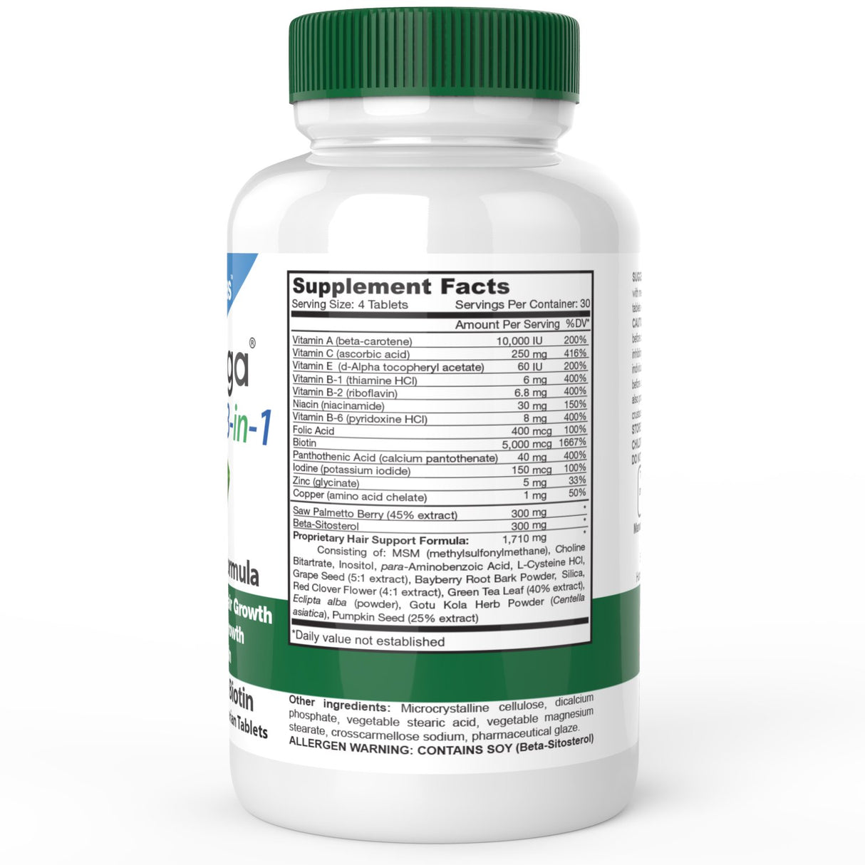 Vitaminas para el crecimiento del cabello con bloqueador