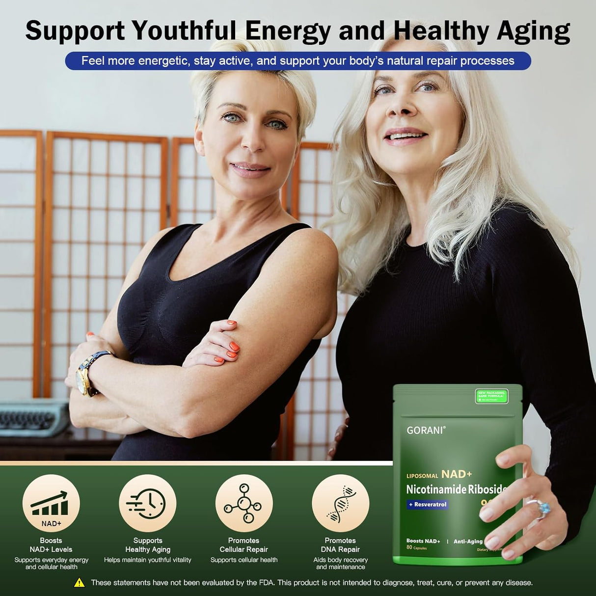 Suplemento NAD+ 900MG MNM - Vitalidad y Cognición - 80 Cápsulas