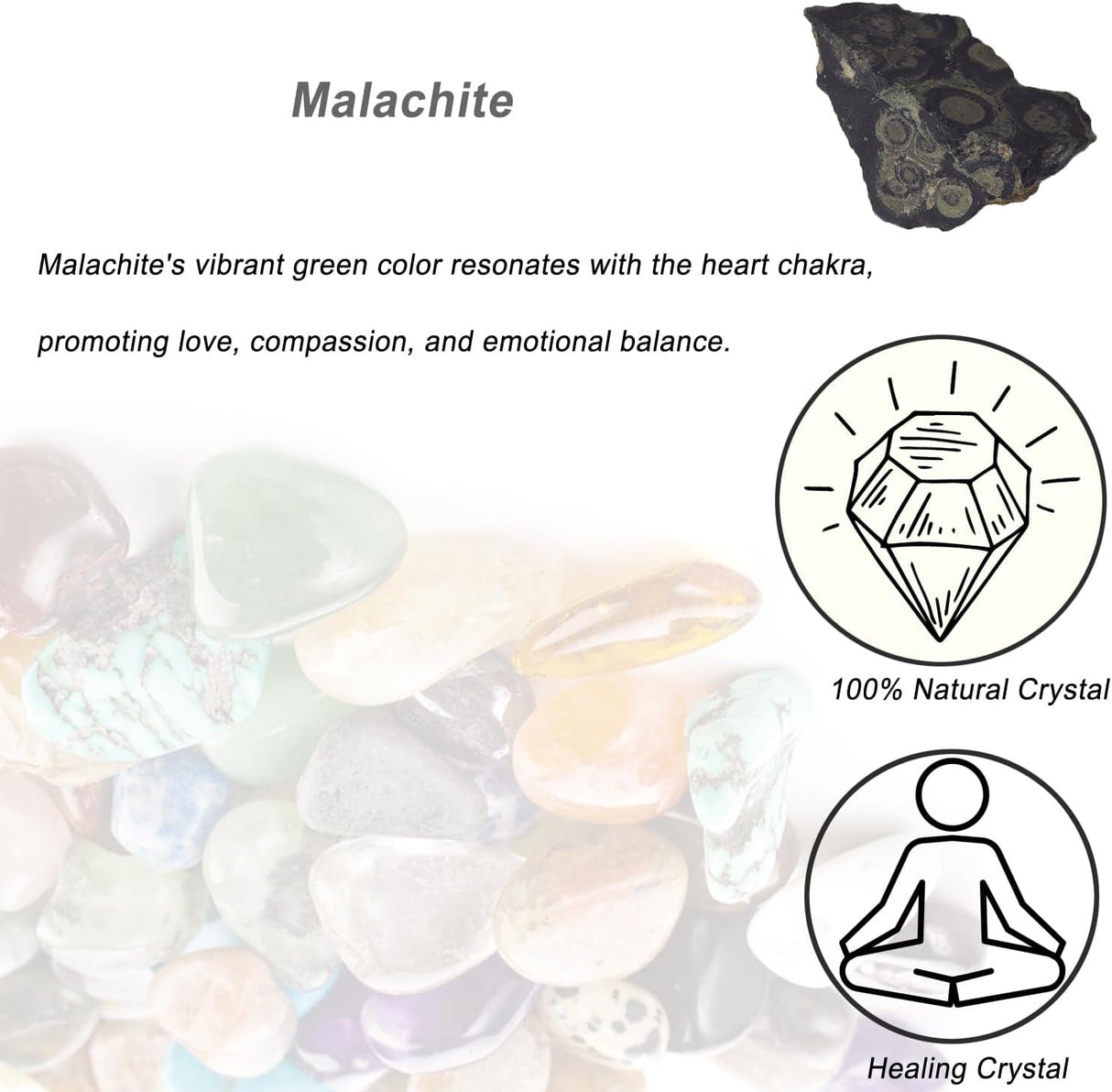 Cristales de Malaquita en Bruto, Piedras Naturales para Sanación