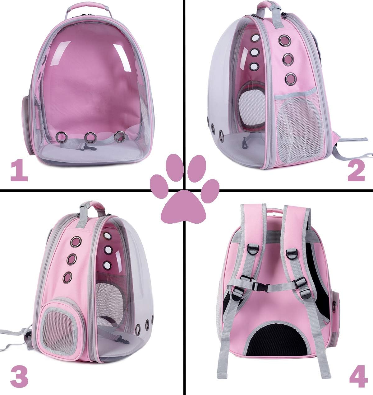 Mochila expandible para gatos con ventana de burbujas