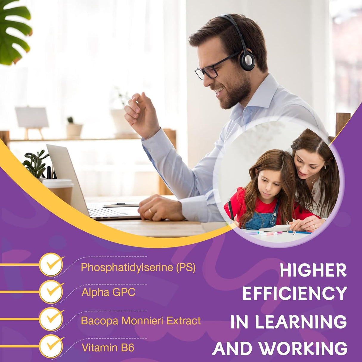 Suplemento de Fosfatidilserina 600mg para Memoria y Concentración