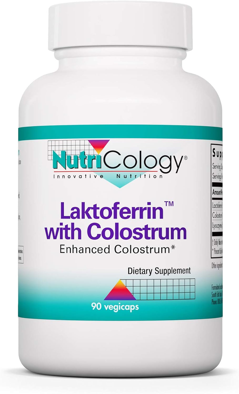 Suplemento de Lactoferrina Nutricology con Colostro - 90 cáps.