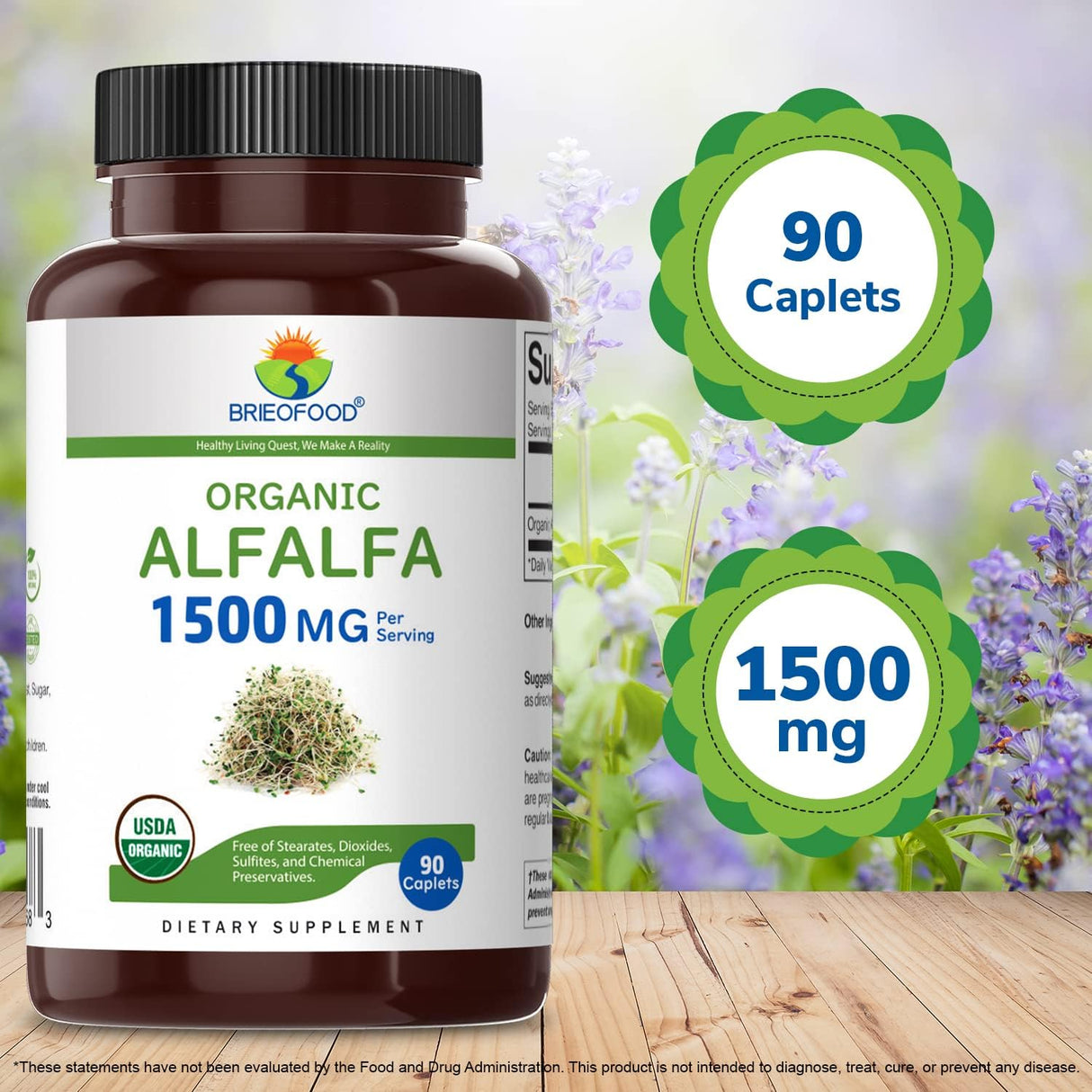 Suplementos Alimenticios Alfalfa orgánica 45 porciones