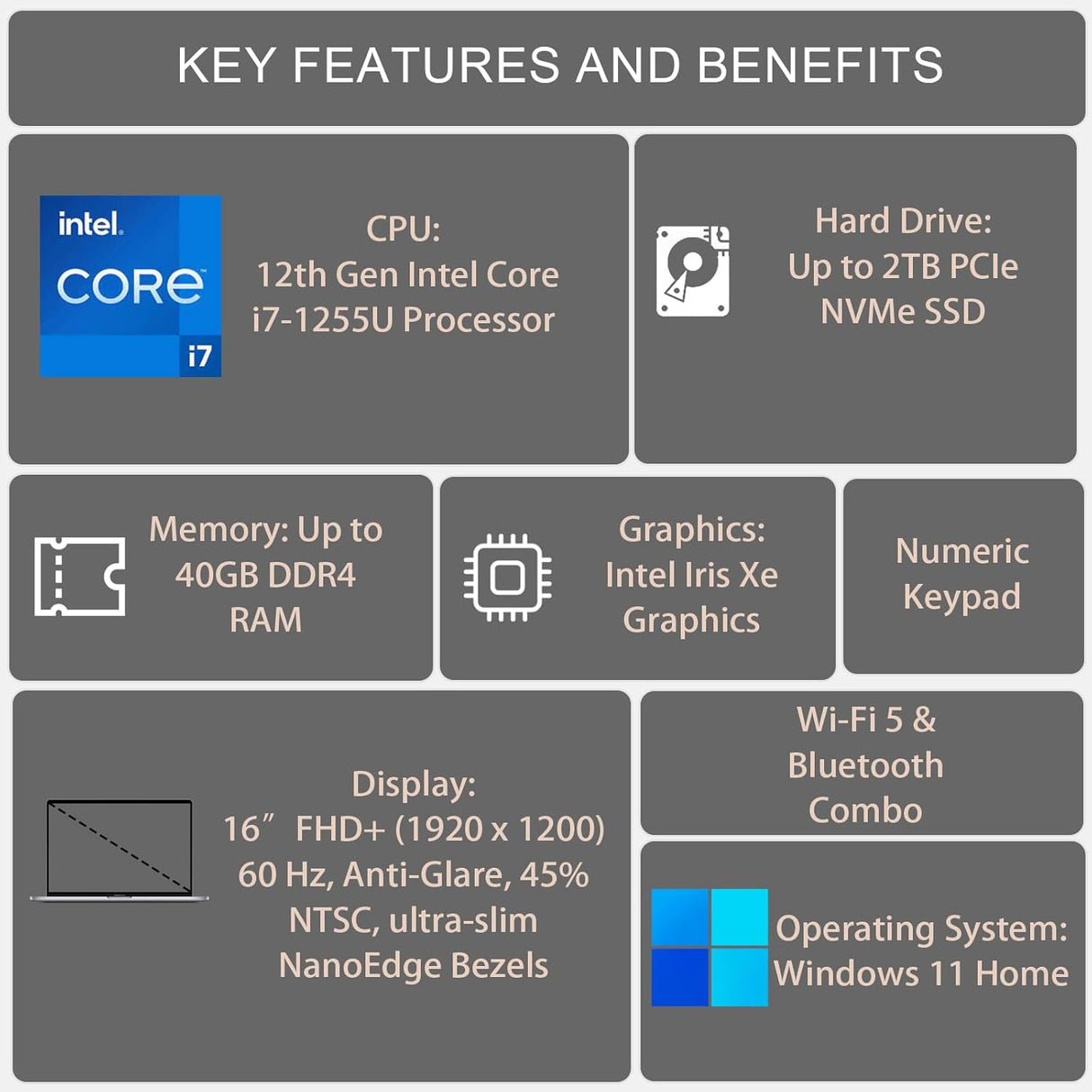 Laptop ASUS Vivobook, 16 FHD+, Intel i7, 16GB RAM, 2TB SSD