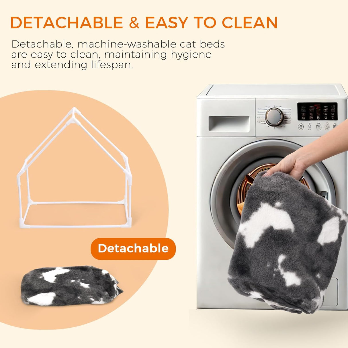 Cueva para Gatos ComSaf - Casa de Invierno, Lavable, Plush