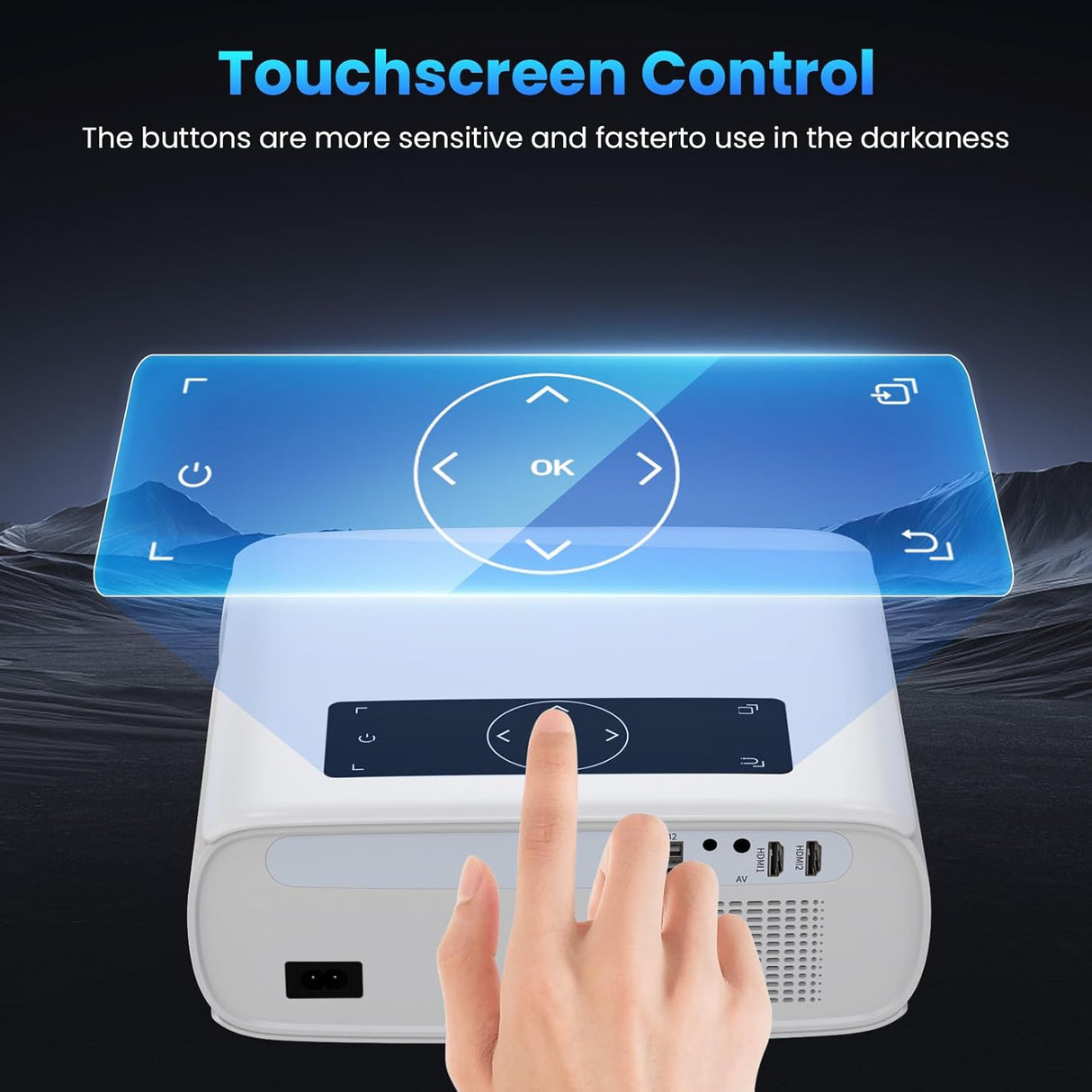 Proyector GROVIEW 15000lux 1080P WiFi Bluetooth, 490ANSI