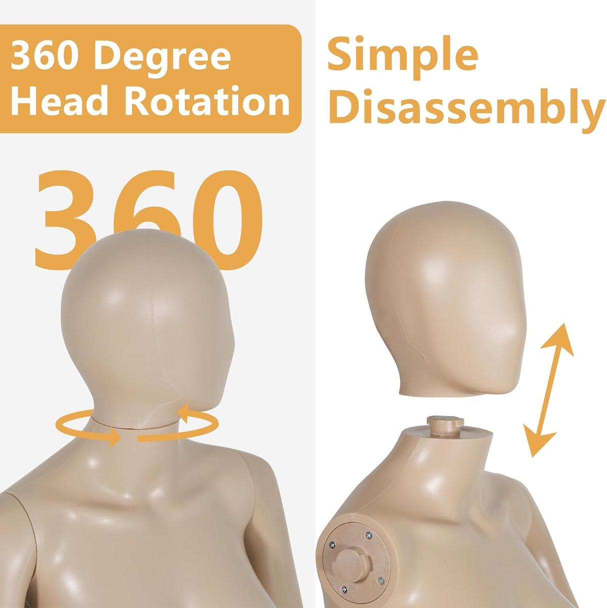 Maniquí Femenino Ajustable 39-56 con Base de Metal