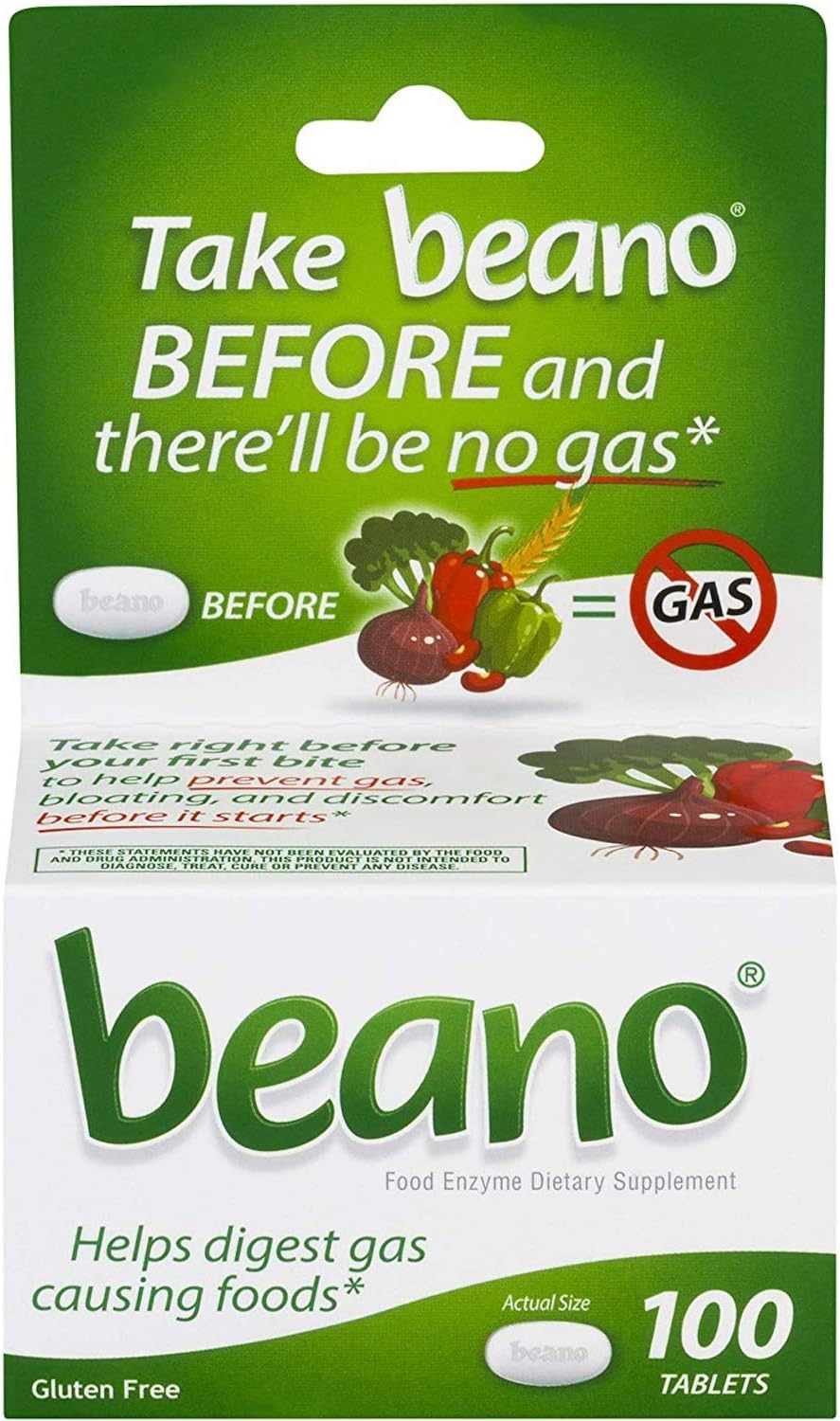 Enzima alimentaria Beano, 100 tabletas, pack de 3