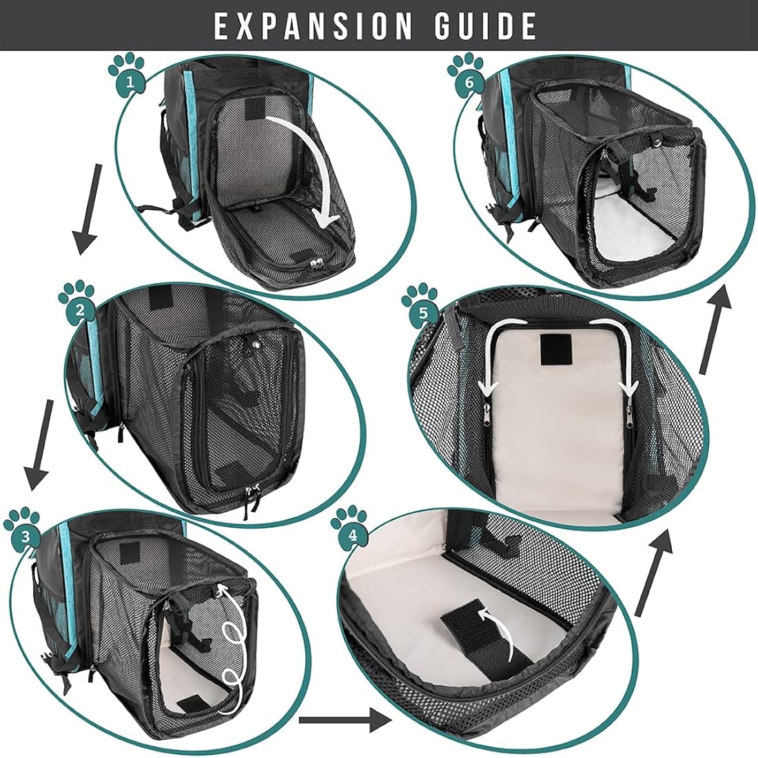 Mochila para gatos expandible para viajes y senderismo