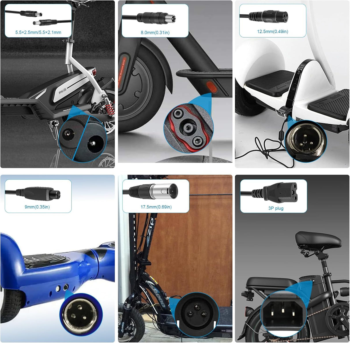 Cargador 54.6V 2A para bici eléctrica 48V 13S Li-ion