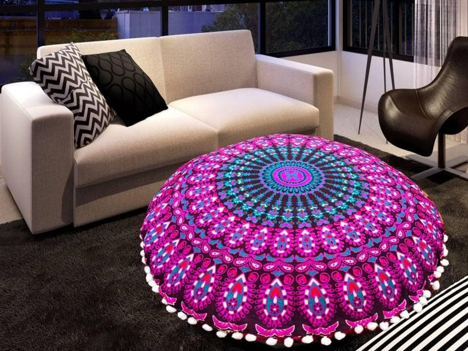 My Dream Carts Funda redonda de 22 pulgadas para cojín de suelo, silla otomana para niños y adultos, sala de estar, dormitorio, asiento verdaderamente único en su tipo, reposapiés (funda de almohada de 22 pulgadas, sin relleno)