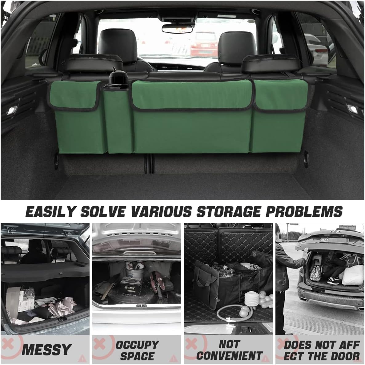 Organizador de Maletero AUCELI, Impermeable, 4 Bolsillos, Colapsable