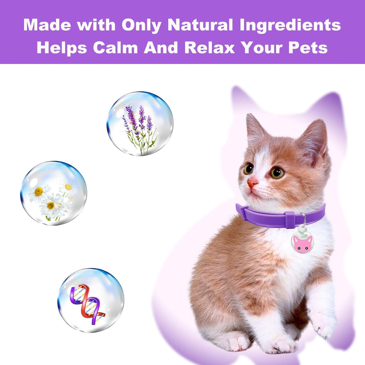 Paquete de 4 collares calmantes para gatos Rinetics