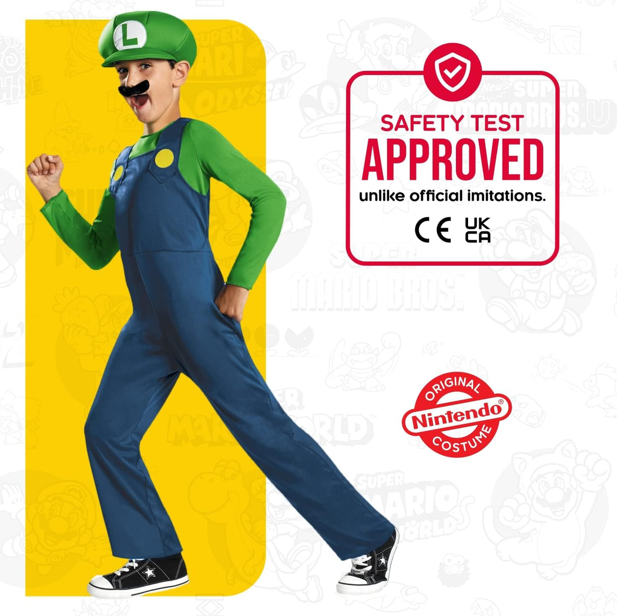 Disfraz Clásico Luigi, Nintendo, para niños, Talla Grande 10-12