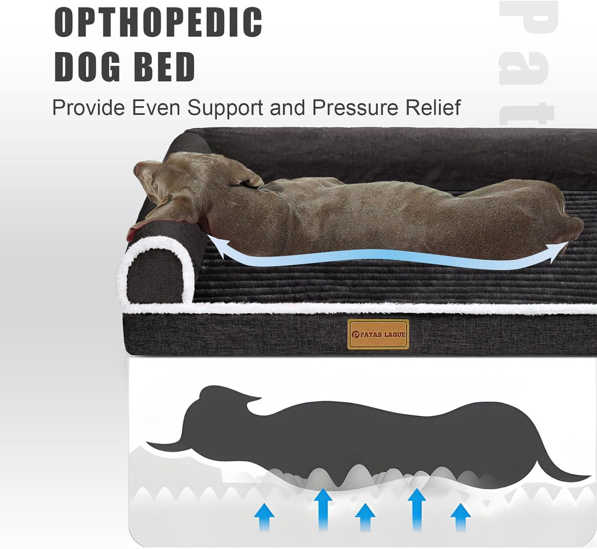 Patas Lague Cama Ortopédica para Perros Medianos 36''X24