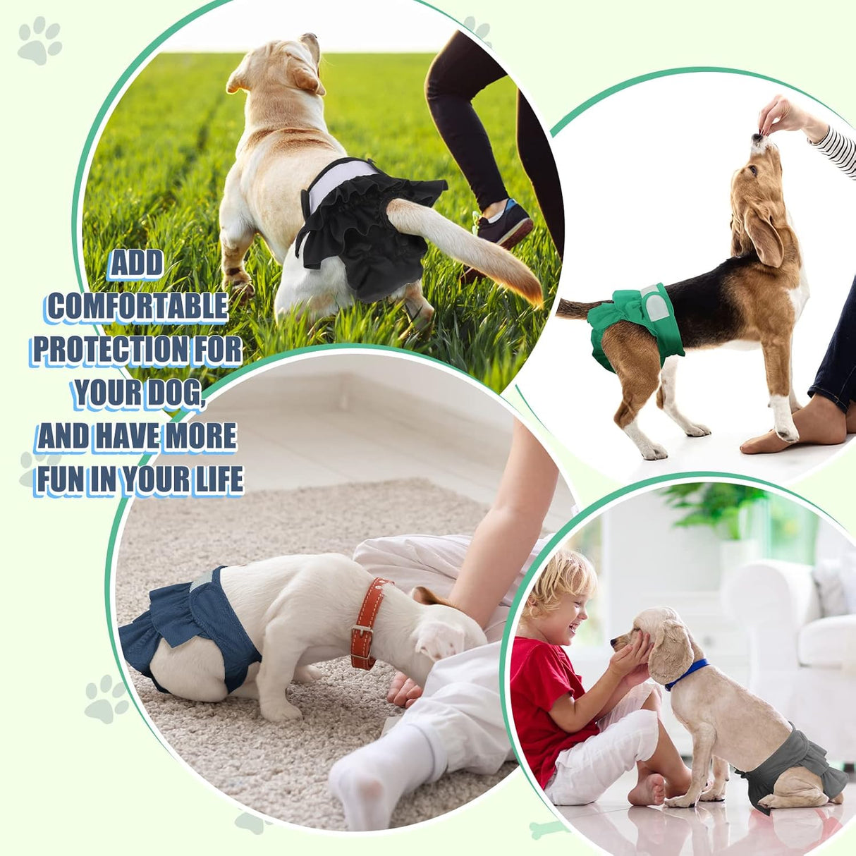 Chenkaiyang Paquete de 4 pañales para perras,cachorros