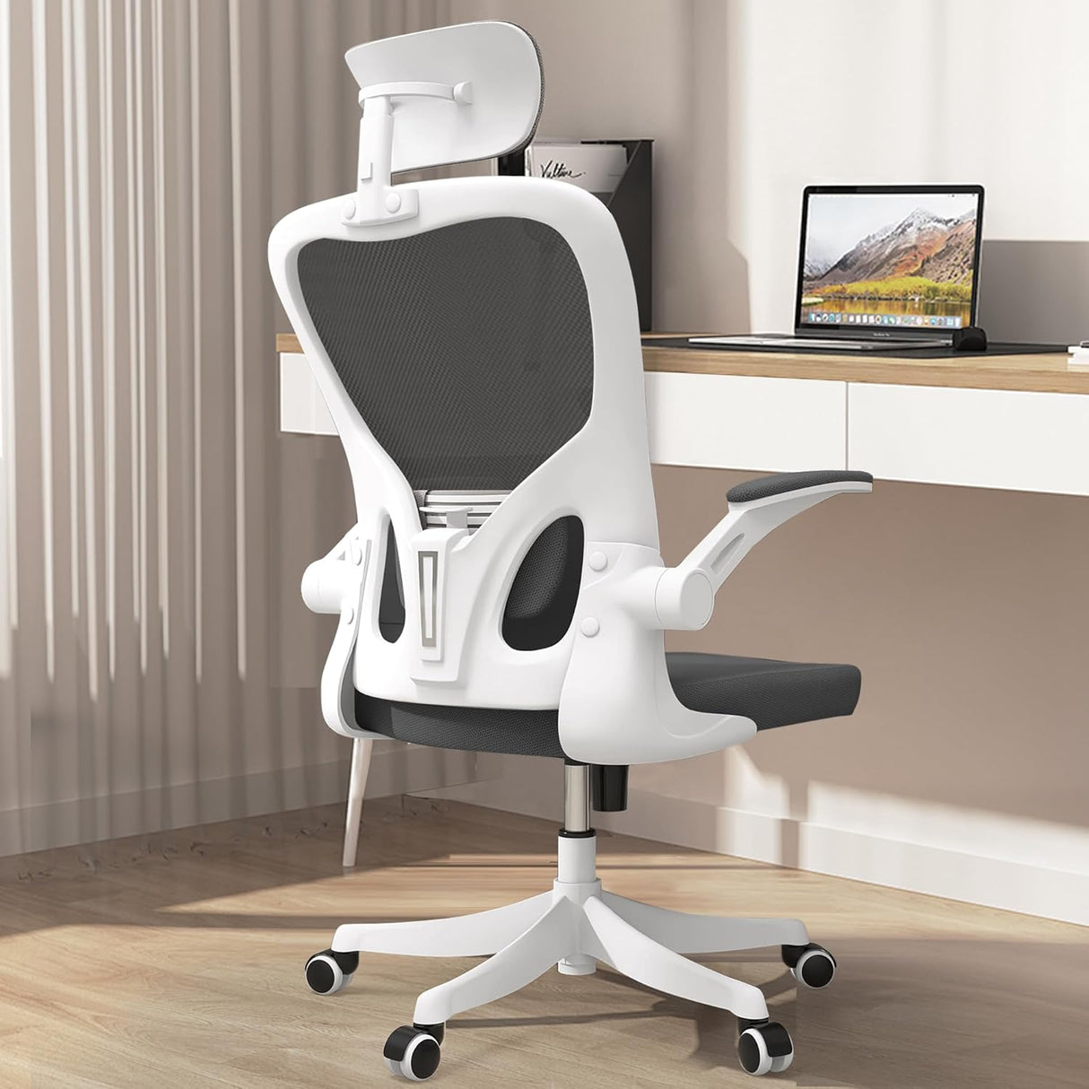 Oficina Silla Ergonómica con Soporte Lumbar y Reposacabezas 3D