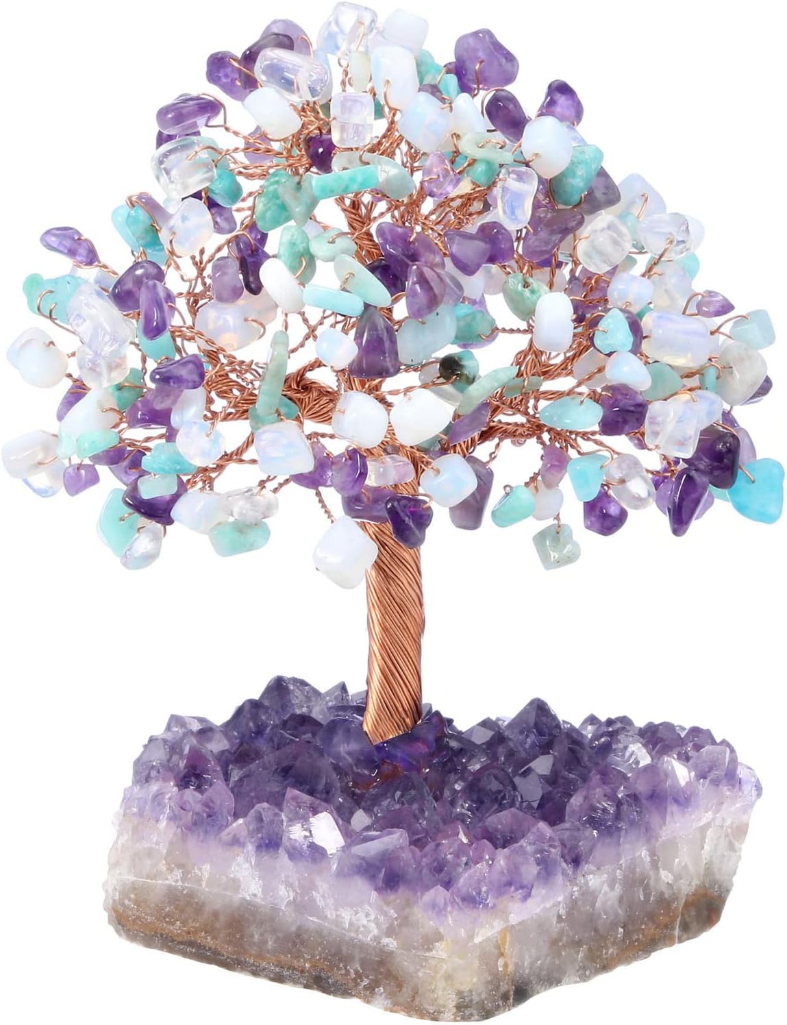Jovivi Árbol de dinero de cristal curativo mixto de amatista