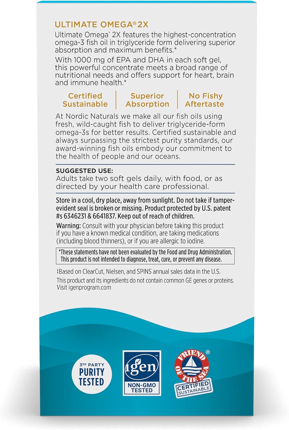 Suplemento Nordic Naturals Ultimate Omega 2X 2,150 mg 120und
