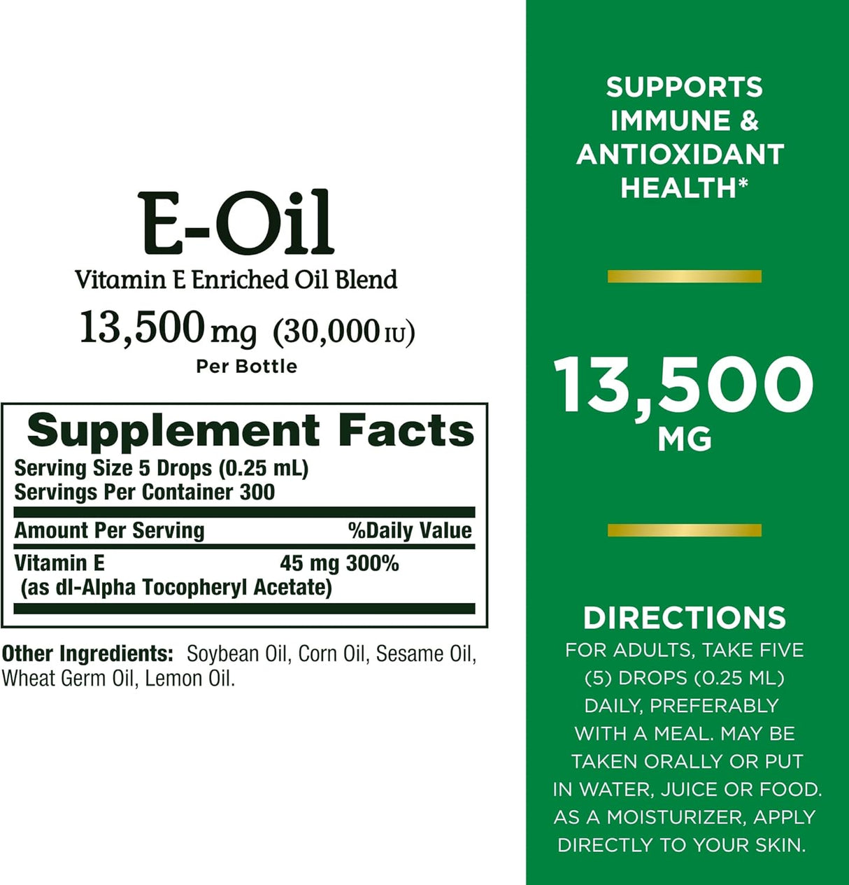 Aceite de Vitamina E, Apoyo Inmune y Antioxidante, 30,000IU