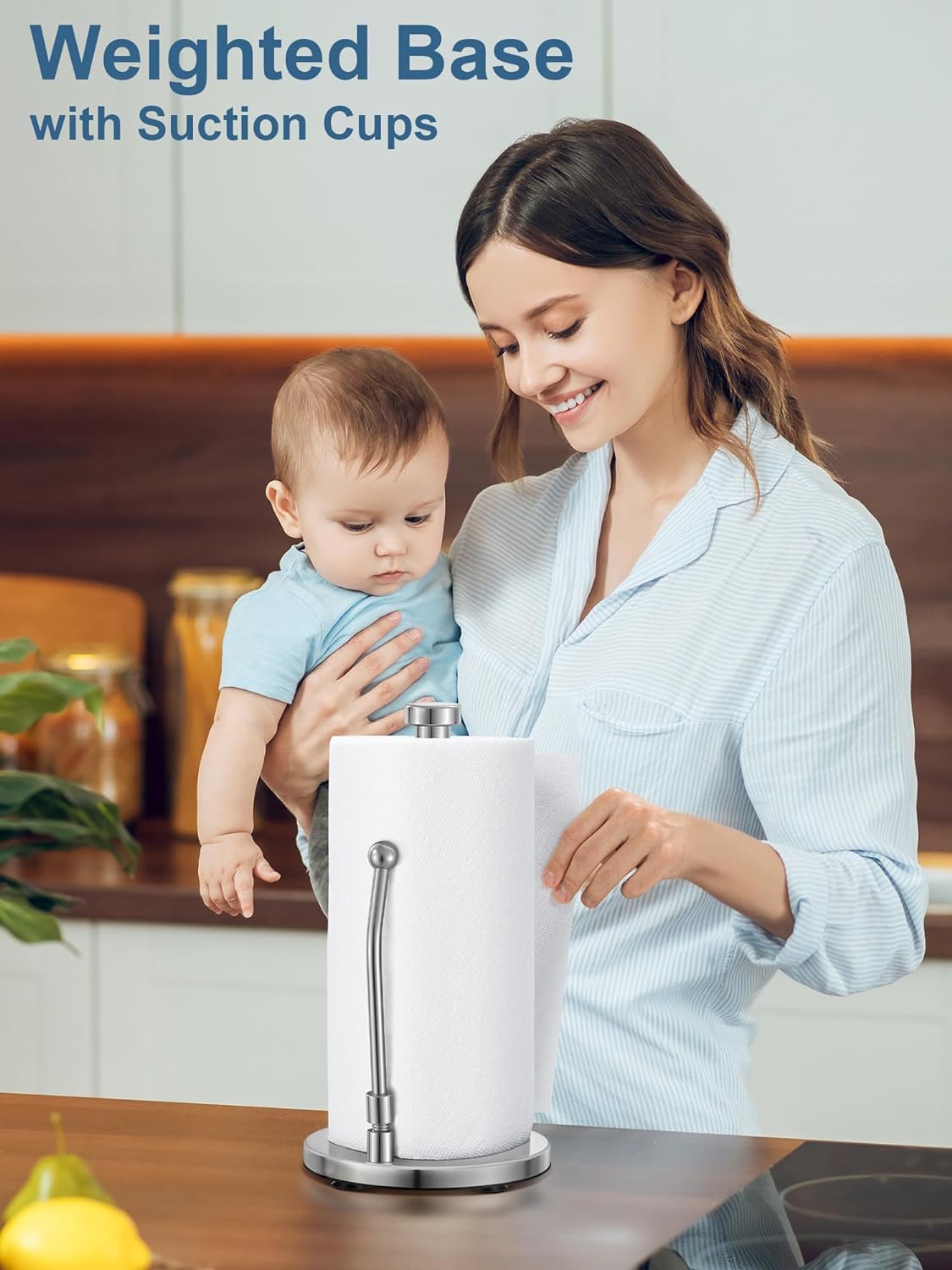 Soporte de Toallas de Papel SMARTAKE, base pesada, fácil corte