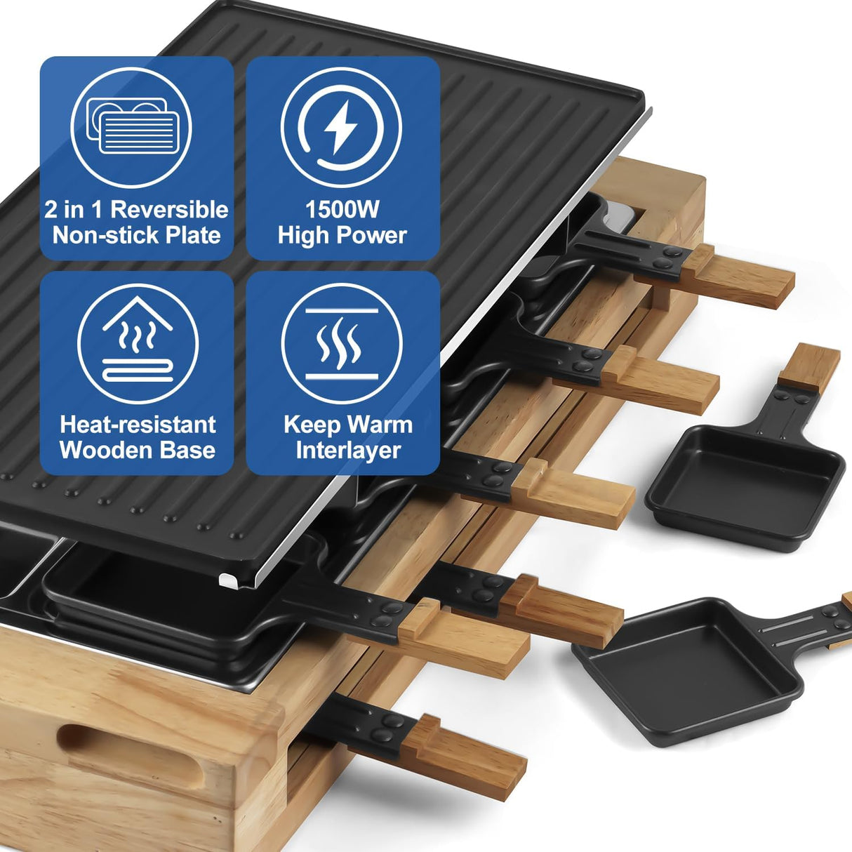 Parrilla eléctrica de 1500 W antiadherente CMRG-300W CUSIMAX