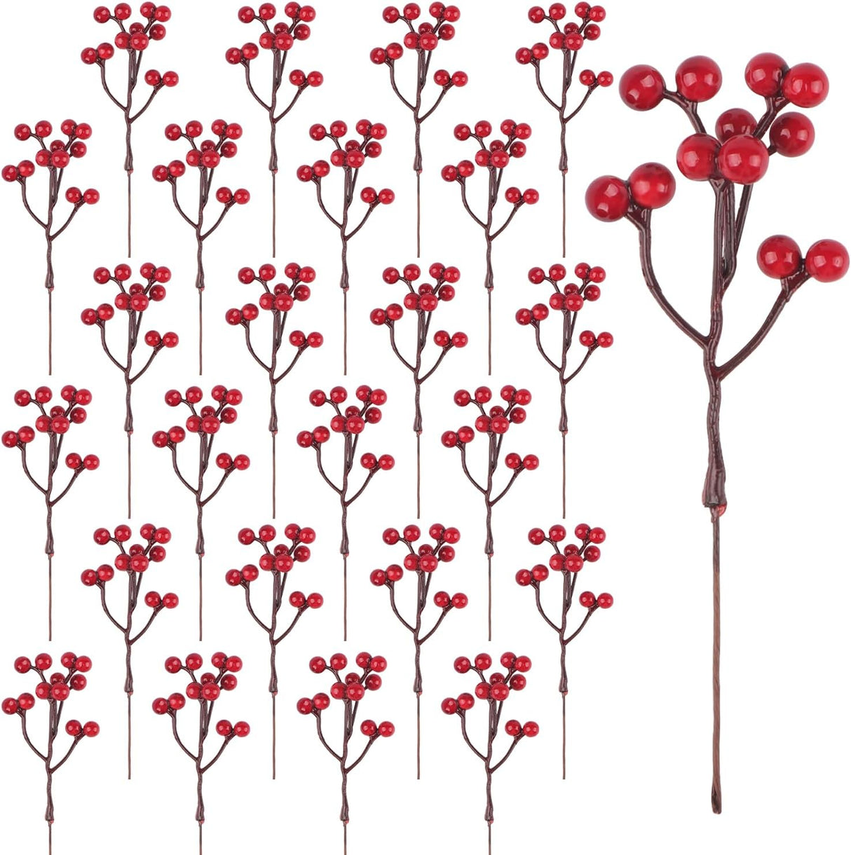 YIYA 36 Pzs Ramas Artificiales de Baya para Decoración Navideña