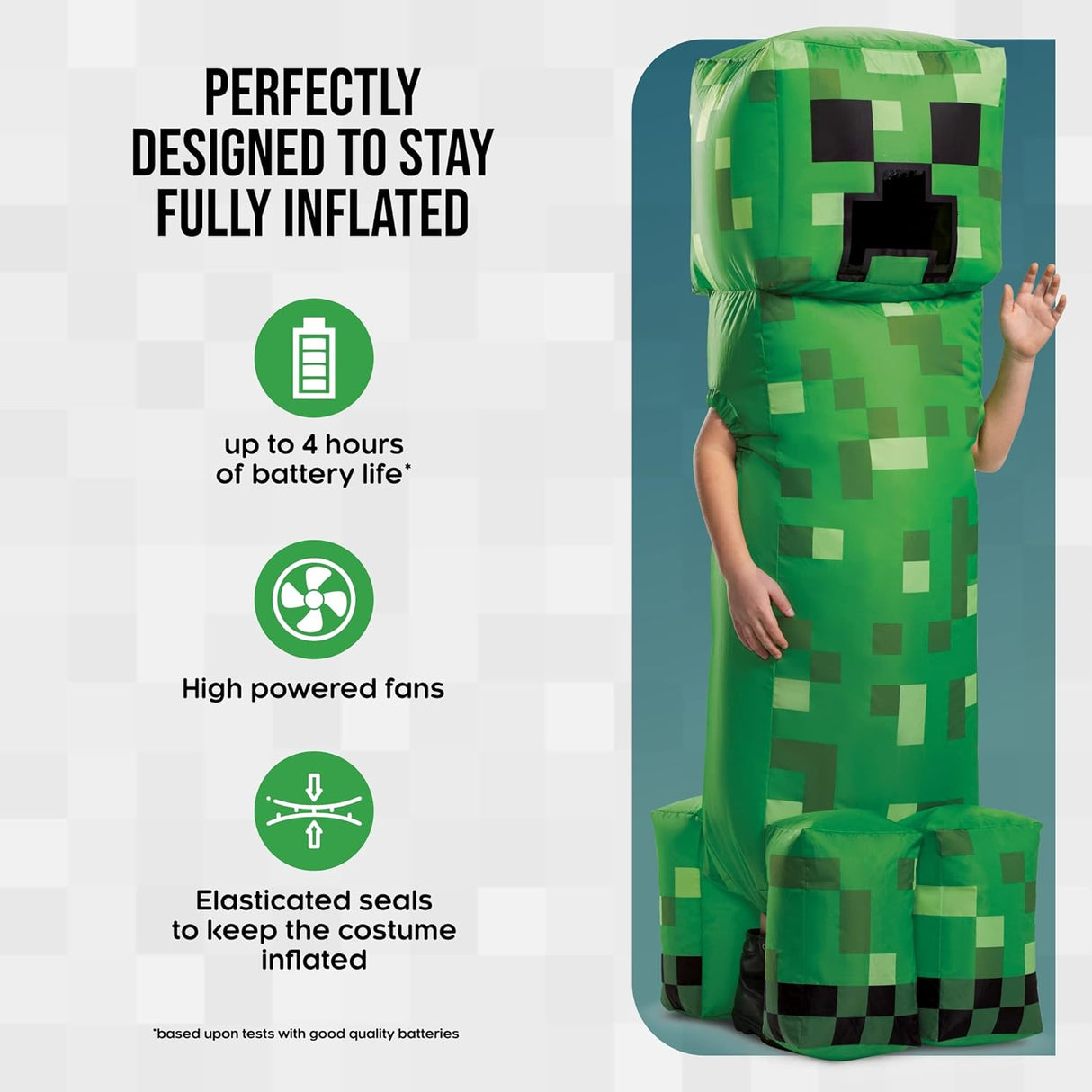 Disfraz - CREEPER INFLATABLE Para Niños, Modelo Original