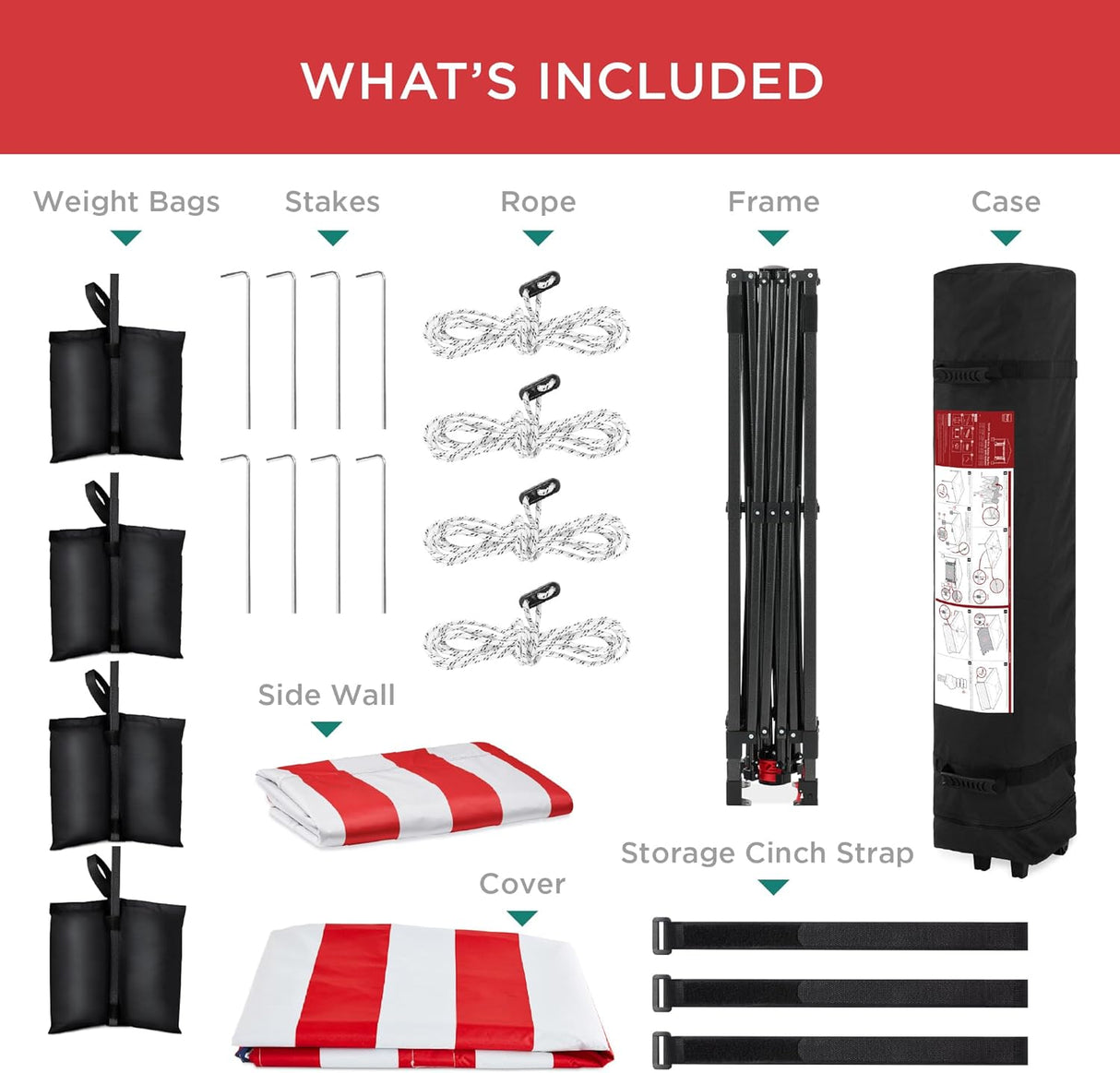 Carpa Plegable 10x10ft con Paredes Americanas y Bolsas