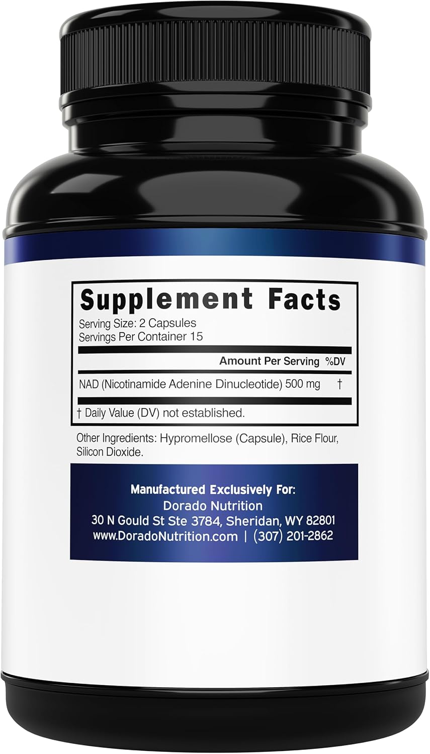 Suplemento NAD 500mg, NMN, Vegano, No GMO, 30 Cápsulas