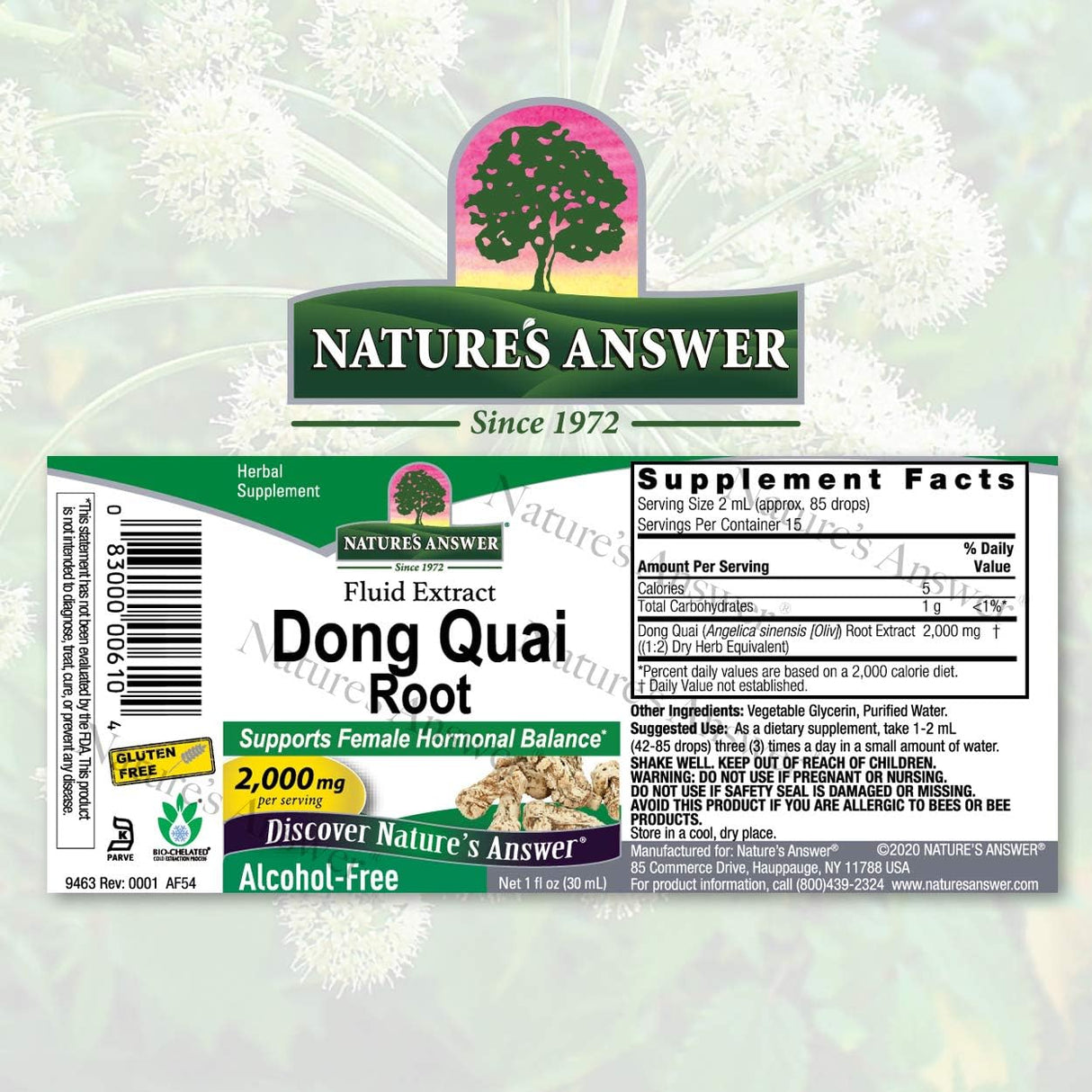 Suplementos Dong Quai Root Angelica Sinensis 1000 mg