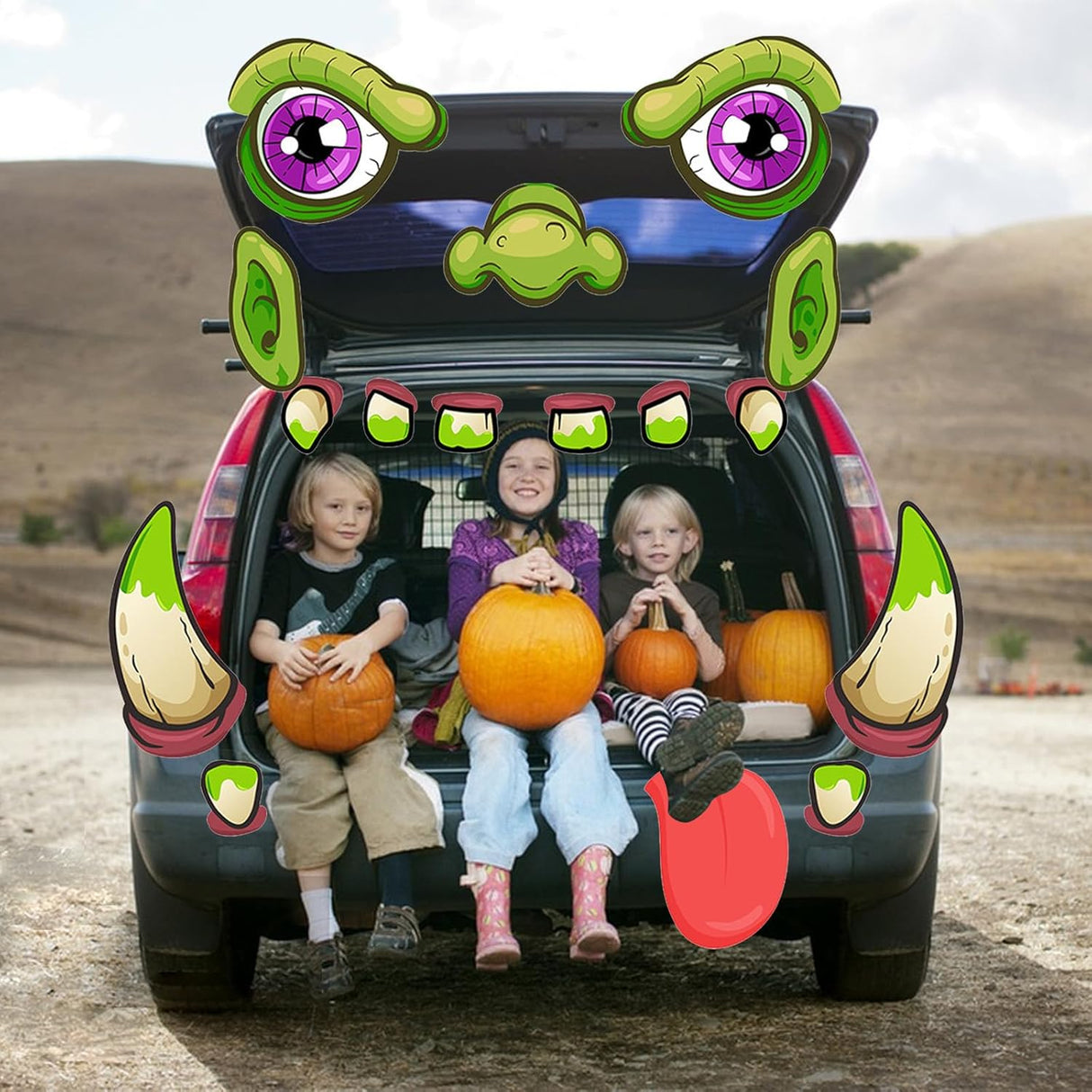 Kit de Decoraciones Halloween para Auto, Monstruo con Ojos Grandes