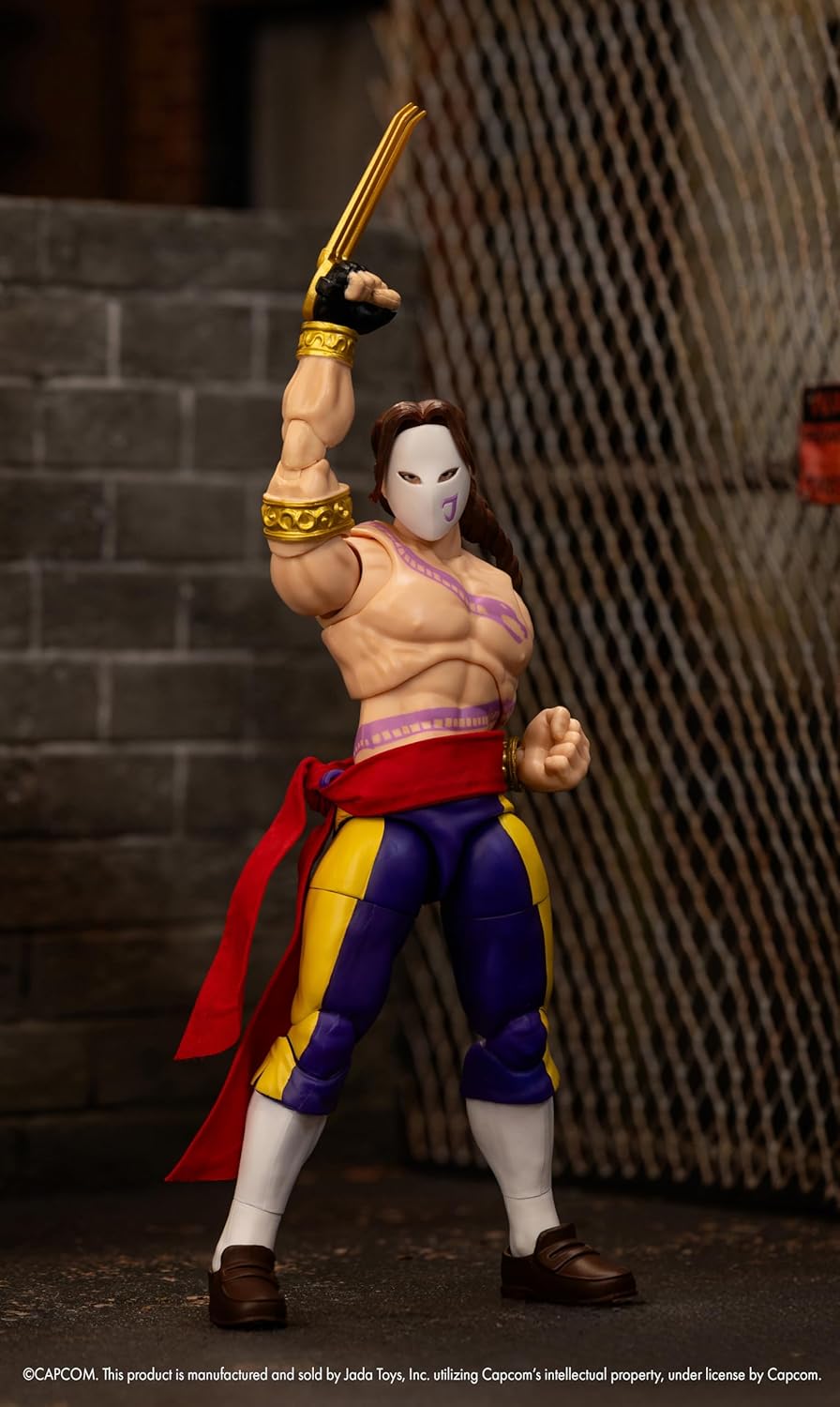 Figura de acción Street Fighter II Vega Jada Toys, 1:12, 6, Cabezas y manos intercambiables, accesorios de garra