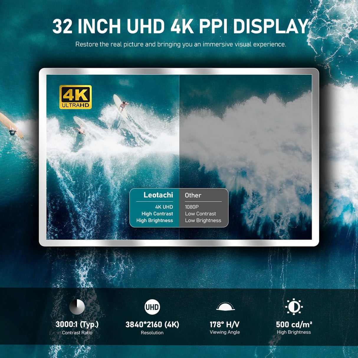 Espejo TV Smart 32 4K Ultra HD, IP66, Control por Voz, Android