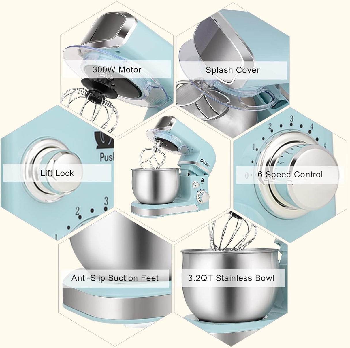 Batidora de Cocina Kitchen in the Box 3.2Qt, 6 Velocidades