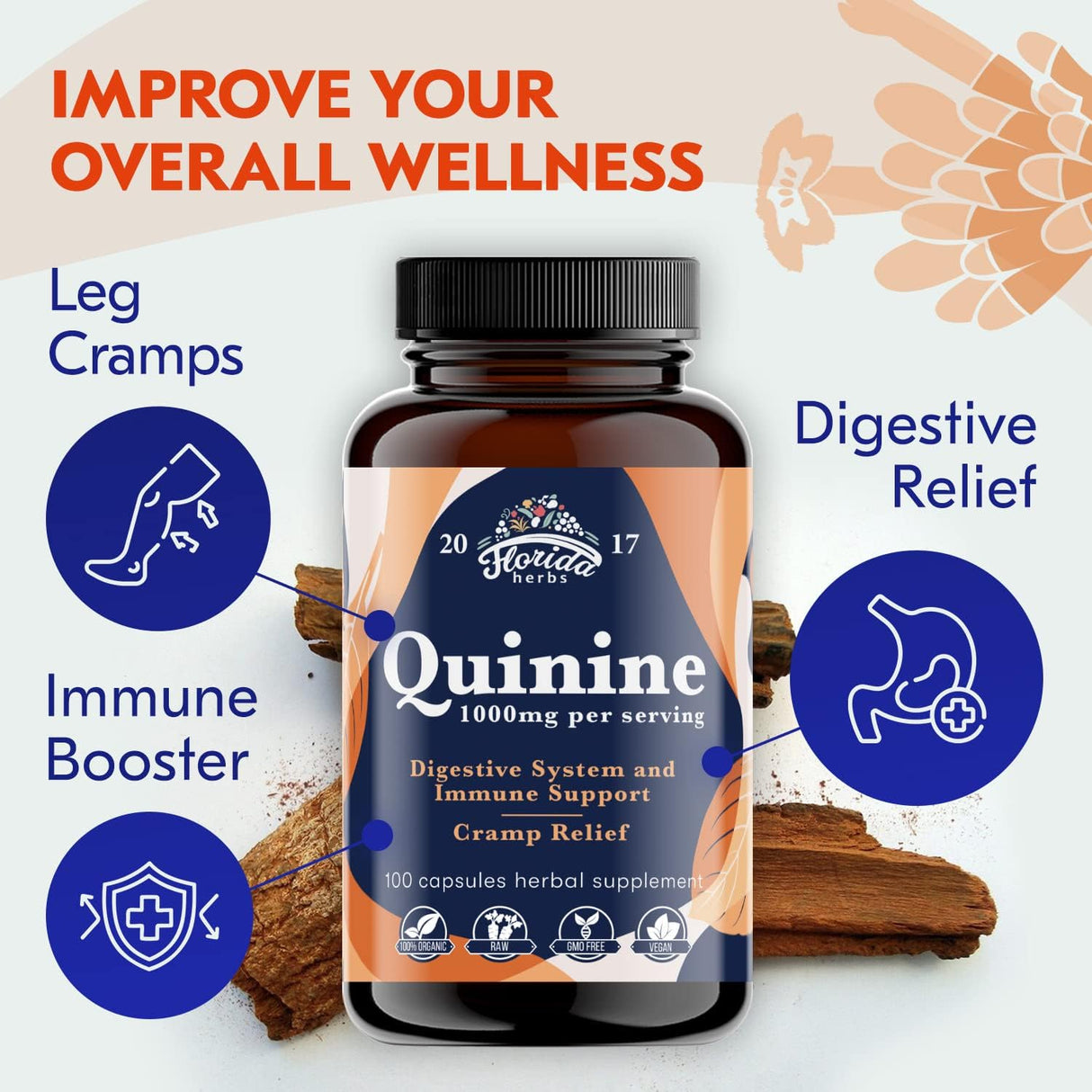 Suplementos Alimenticios de quinina de corteza