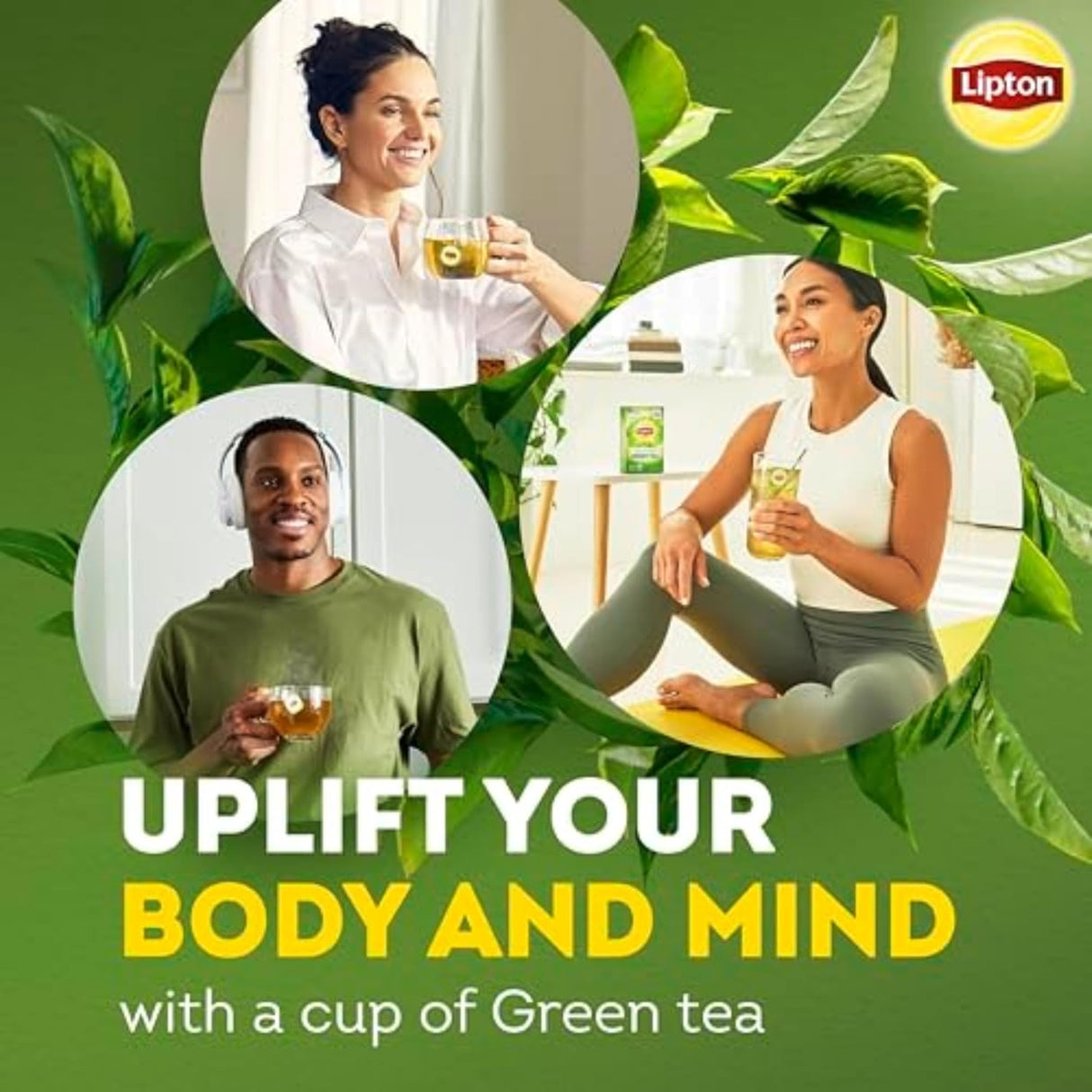 Té Verde Lipton Signature Blend, con cafeína, 40 bolsas