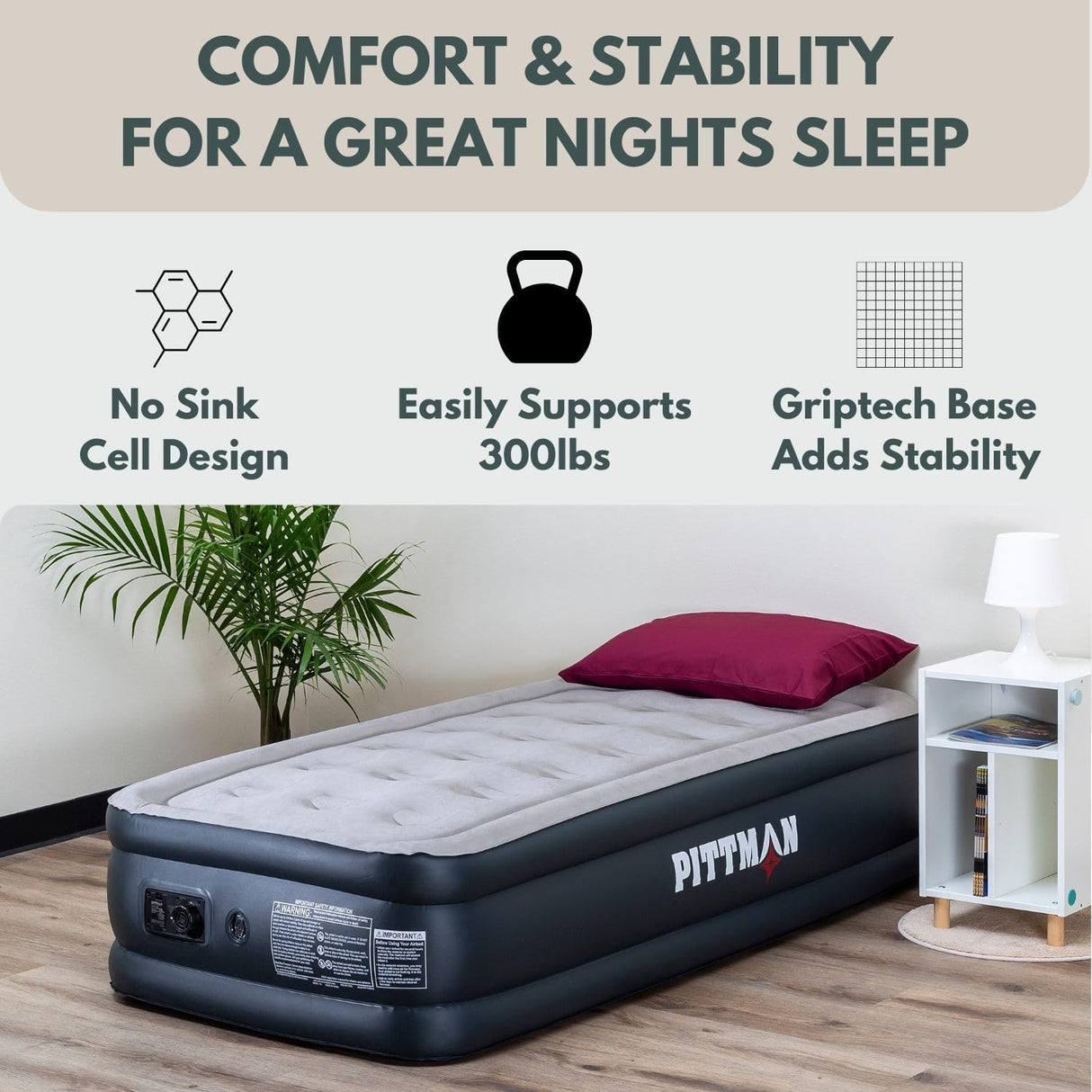 Colchón de aire Twin Pittman con bomba incorporada 18