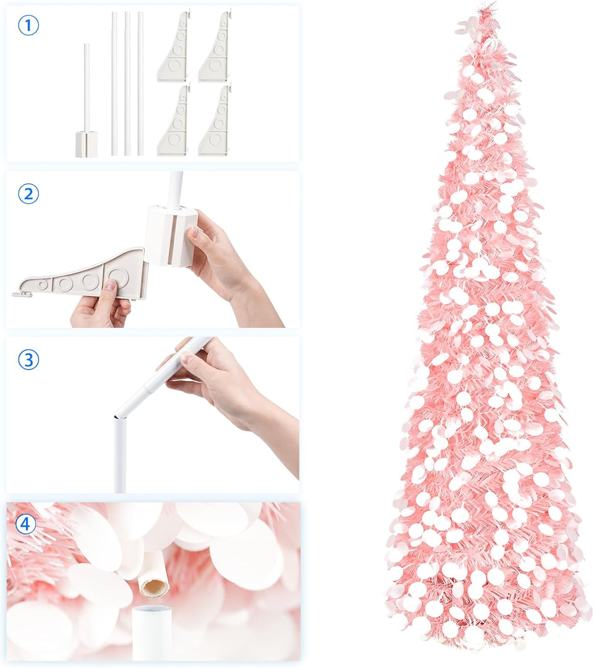 Árbol de Navidad Pop-Up MACTING con Luces y Brillo, Modelo 5ft