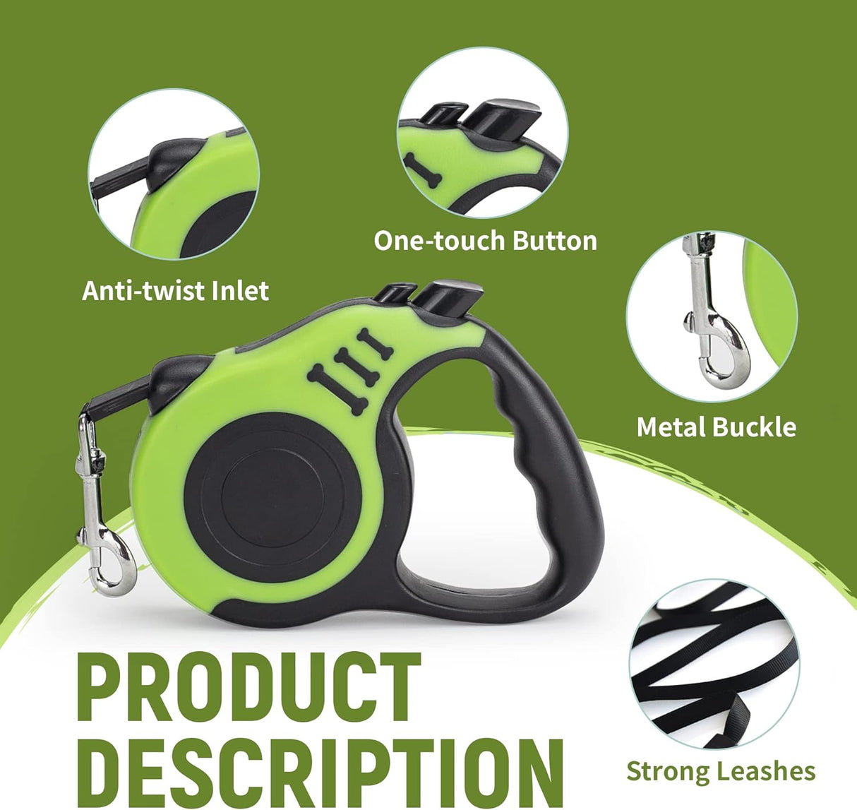 Correa Retráctil para Perros Automática y Telescópica