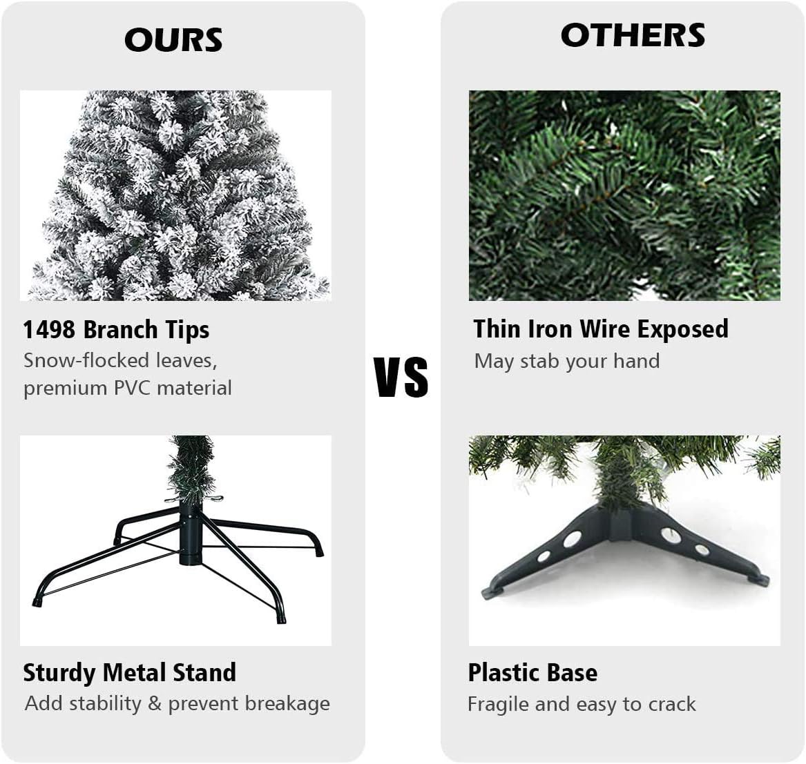 Árbol de Navidad 9FT ReunionG, Artificial, Flocked, Modelo 9FT