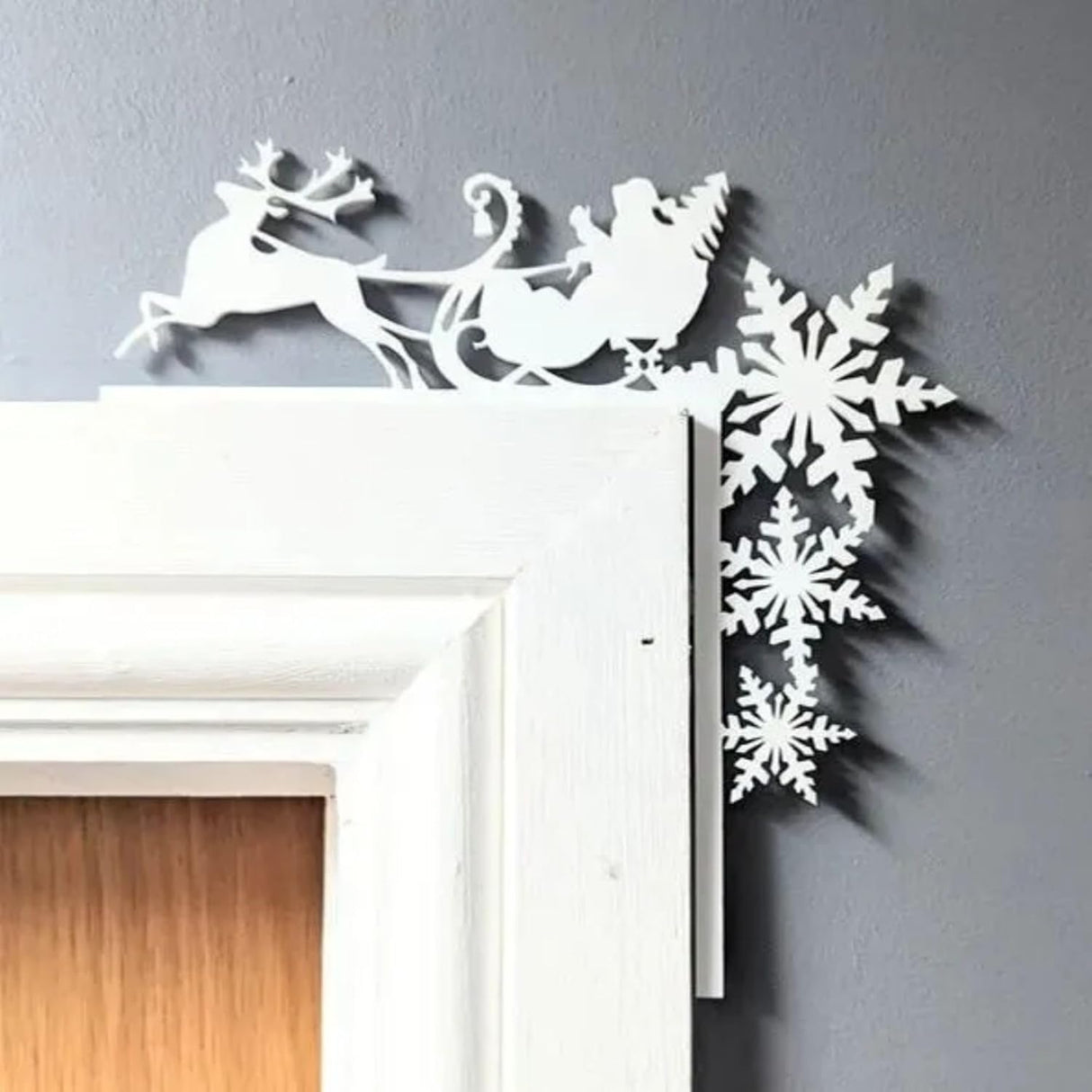 Juego de 6 Adornos de Puerta Navidad, Decoración Divertida