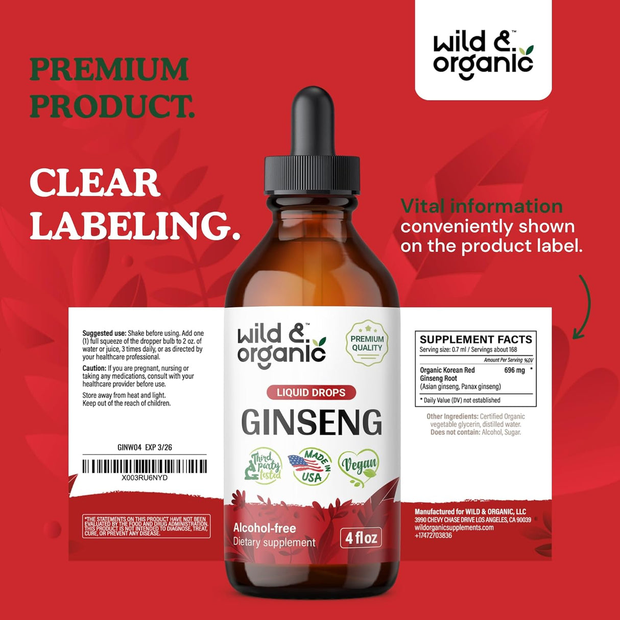 Suplemento de Panax Ginseng Extracto Líquido para Inmunidad