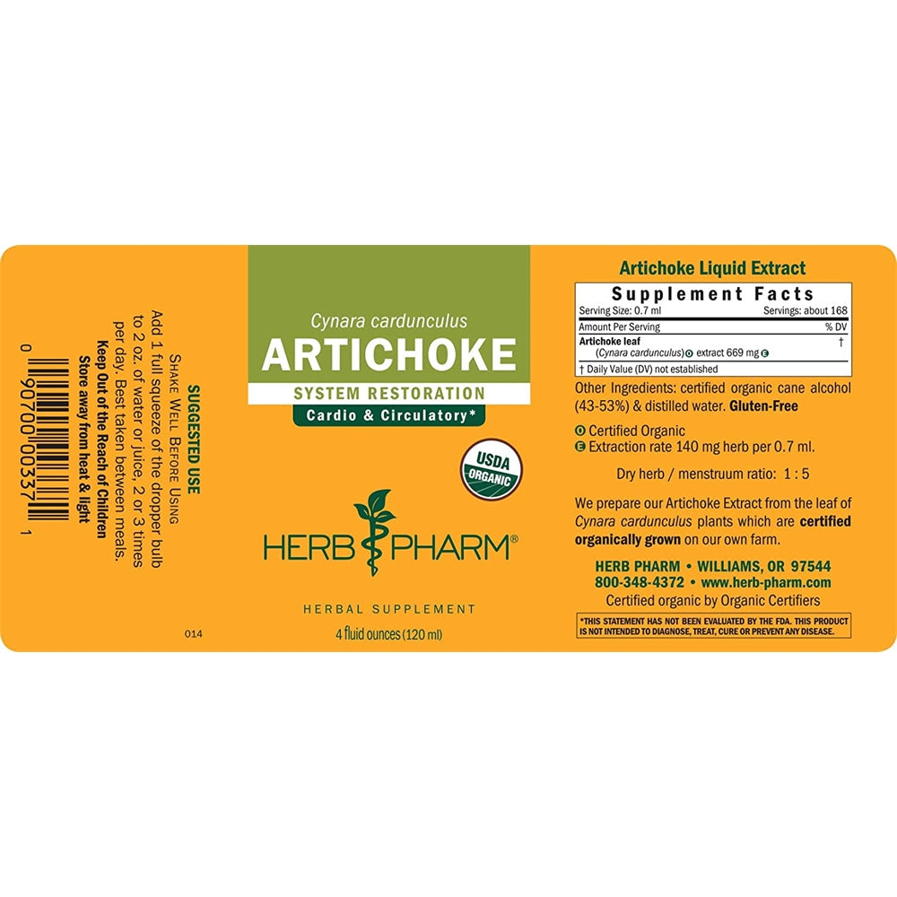 Suplementos Alimenticios líquido de alcachofa orgánico