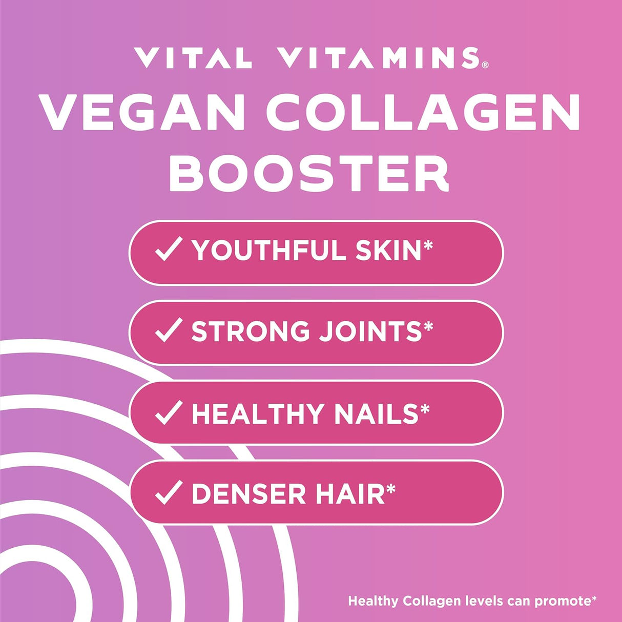 Vital Vitamins Refuerzo de colágeno vegano con ácido