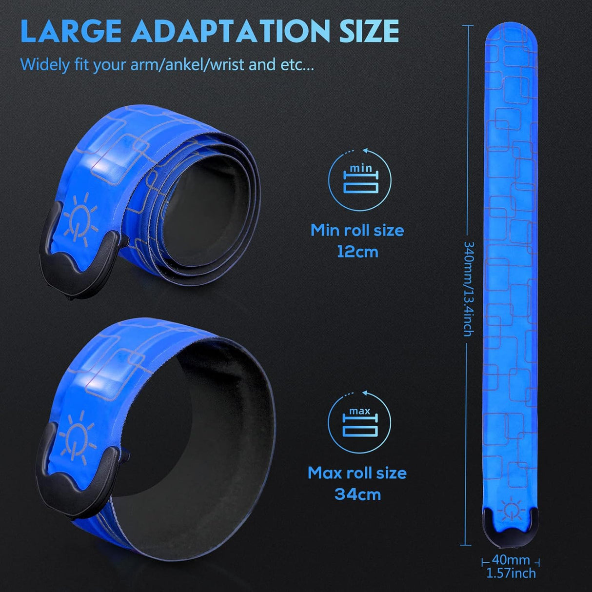 Brazalete LED recargable para correr de alta visibilidad